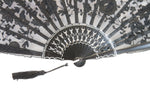 Rockcoco Bruges delicate handmade black lace luxury hand fan detail