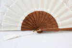 Elegant handmade Cheltenham Cream luxury hand fan detail