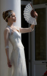 Elegant handmade Cheltenham White luxury bridal hand fan