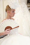 Elegant handmade Cheltenham Cream luxury bridal hand fan
