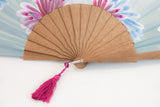 Hawaii - exquisite blue hand painted hand fan wooden handle