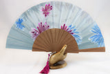 Hawaii - exquisite blue hand painted hand fan