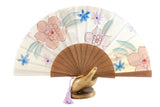 Rockcoco fans Hawaii exquisite yellow hand painted hand fan
