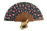 Morello - Striking contemporary cherries design handmade silk fan