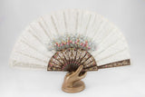 Provence - Exquisite hand painted vintage style lace fan