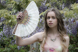 Provence - Exquisite hand painted vintage style lace fan