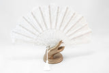 St Moritz - Exquisite white finest lace handmade luxury bridal fan