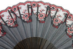 Verona - Elegant hand made luxury ebony hand fan with hand painted guard trim
