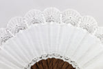 Elegant handmade Cheltenham White luxury bridal hand fan lace detail