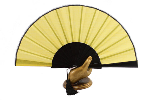 Yellow Glastonbury festival hand fan