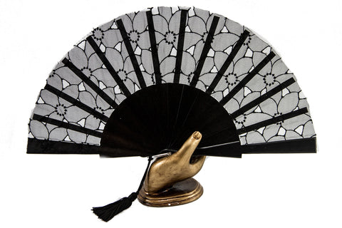 Limoges - Sophisticated Black Organza hand fan