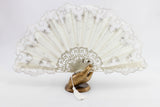 Savannah - Exquisite cream and silver luxury hand fan