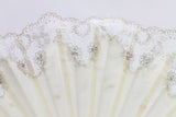 Exquisite cream and silver luxury wedding day hand fan